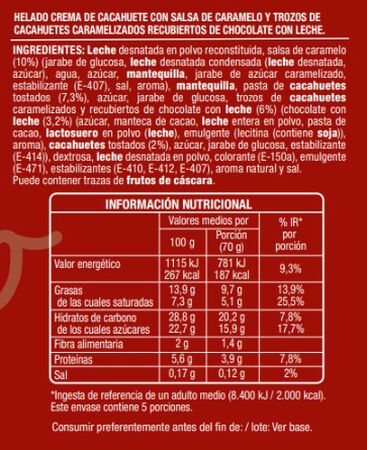 Helado Alipende 500ml Cacahuete