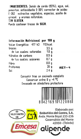 Pincho de jam&oacute;n de cerdo adobado Alipende 4 uds 300g aproximadamente