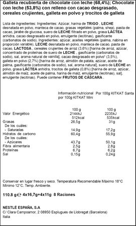 Chocolatina Kit Kat lata 110.6g papa noel