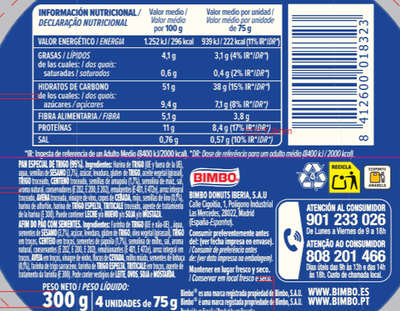 Bagels Bimbo semillas 4 uds