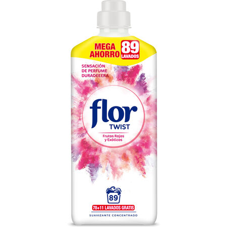 Suavizante Flor twist 89 lavados frutos rojos