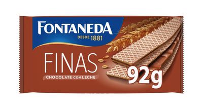 Galleta fina barquilllo de chocolate con leche Fontaneda 92g
