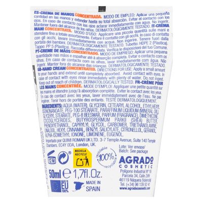 Crema De Manos Concentrada Agrado 50 ml Pieles Secas Y Estropeadas