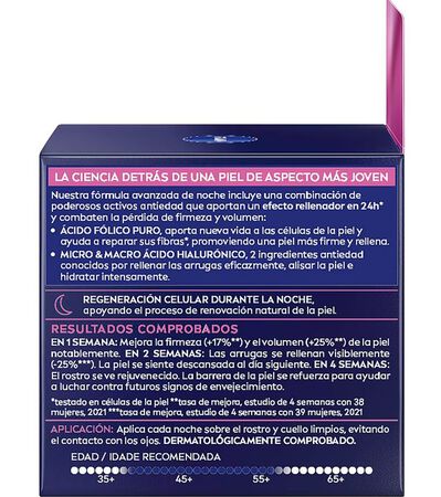 Crema Facial Antiedad Intesiva Noche Nivea 50Ml Cellular Ácido Hialurónico & Ácido Fólico