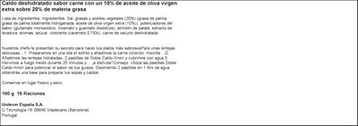 Caldo doble en pastillas s/gluten s/lactosa Knorr 12+4 unidades