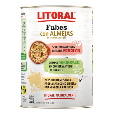 Fabes con almejas de las rias gallegas Litoral 440g