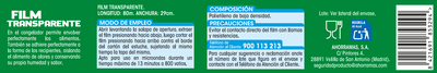 Film transparente apto para congelador y microondas Lanta 80m