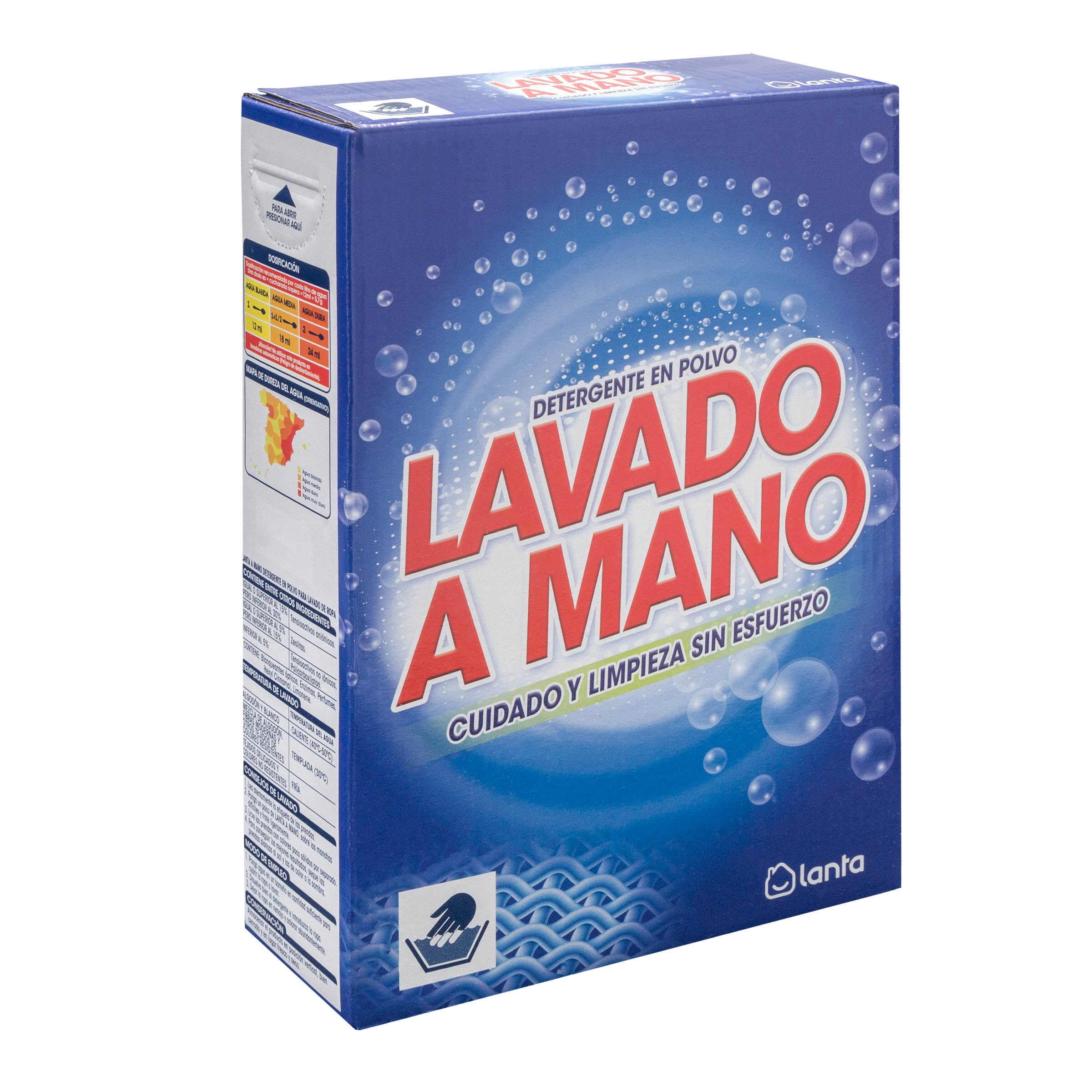 Detergente en polvo Lanta 650g para lavar a mano