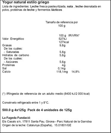 Yogur estilo griego Fageda pack 4