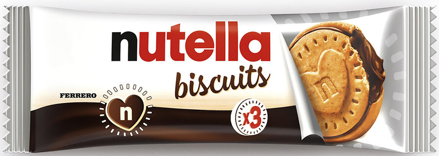 Galletas biscuits rellanas de Nutella 3unid