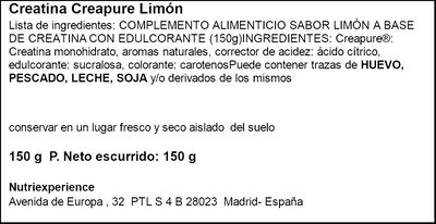 Creatina creapure sabor lim&oacute;n Just Loading 150g