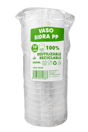 Vaso sidra PP 600 ml 10 ud