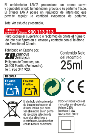 Ambientador el&eacute;ctrico Lanta aparato+recambio 25ml frutos rojos