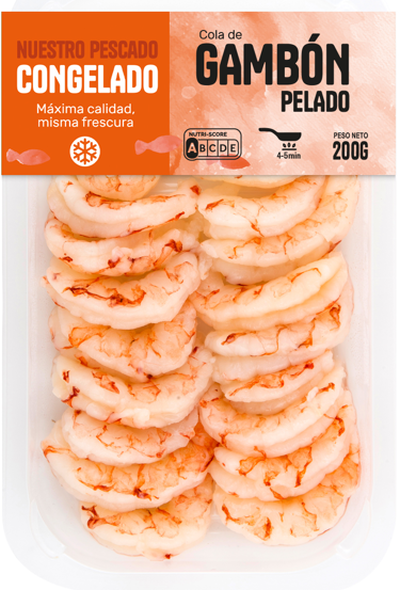 Cola de gamb&oacute;n crudo pelado 200g