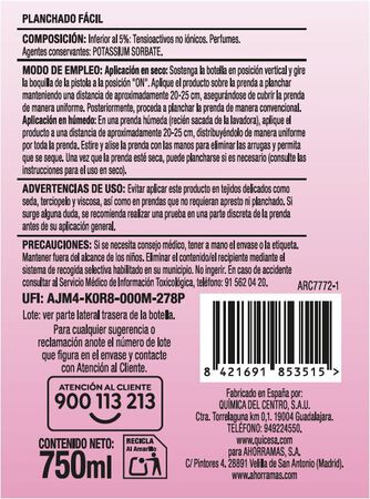 Planchado f&aacute;cil spray Lanta 750ml 2 en 1