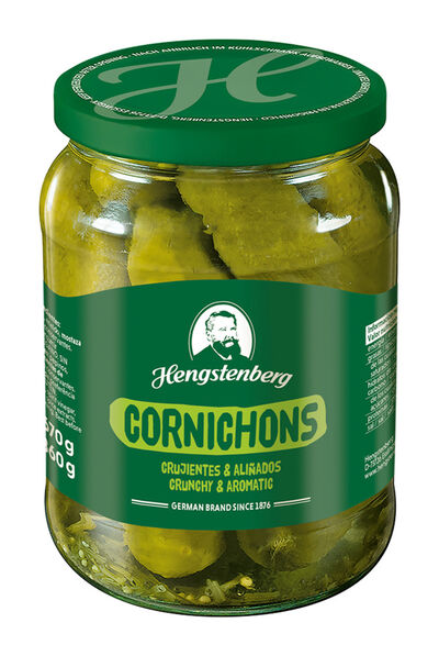 Pepinillos crujientes y aliñados Hengstenberg 360g