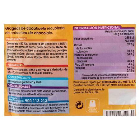 Cacahuetes Alipende 250g recubiertos de chocolate