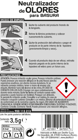 Ambientador neutralizador olores Lanta cubo de basura