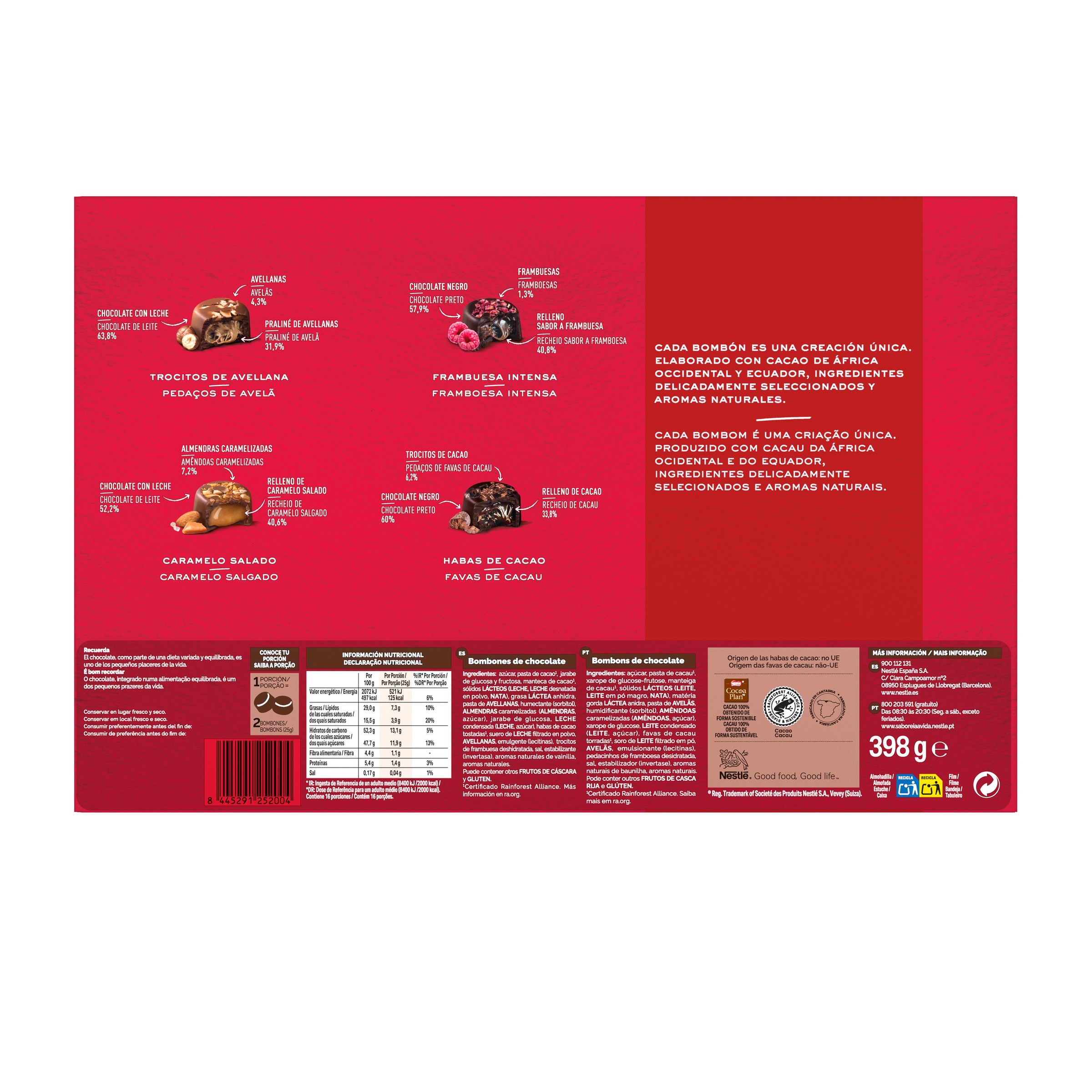 Bombón caja roja Nestlé 398g creations surtidos