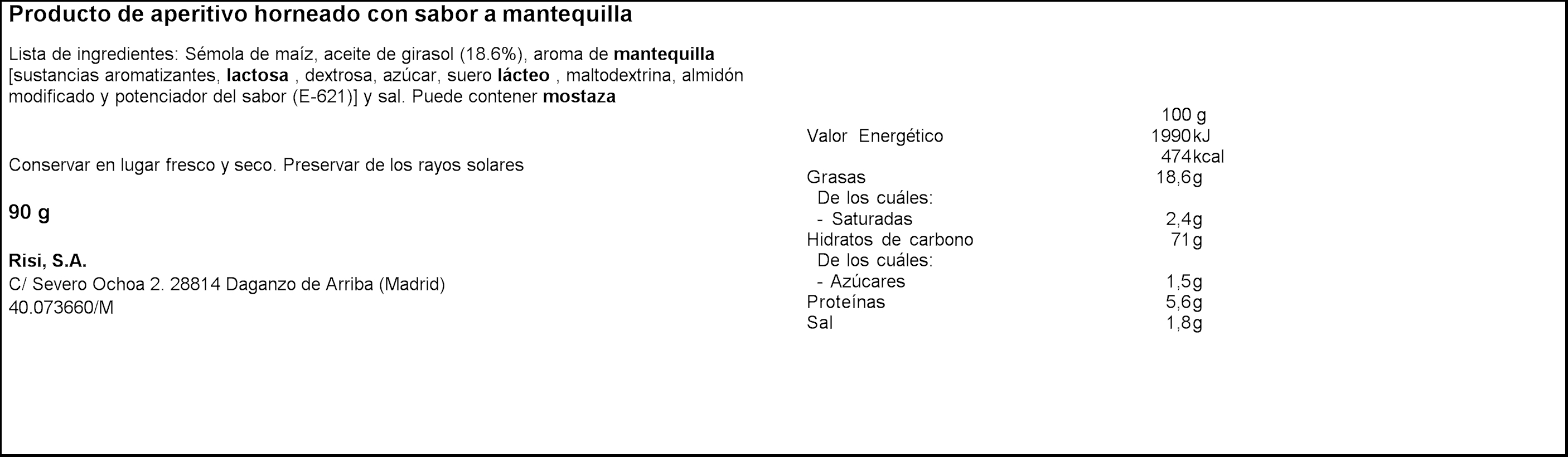 Palomitas sin gluten Risi 90g