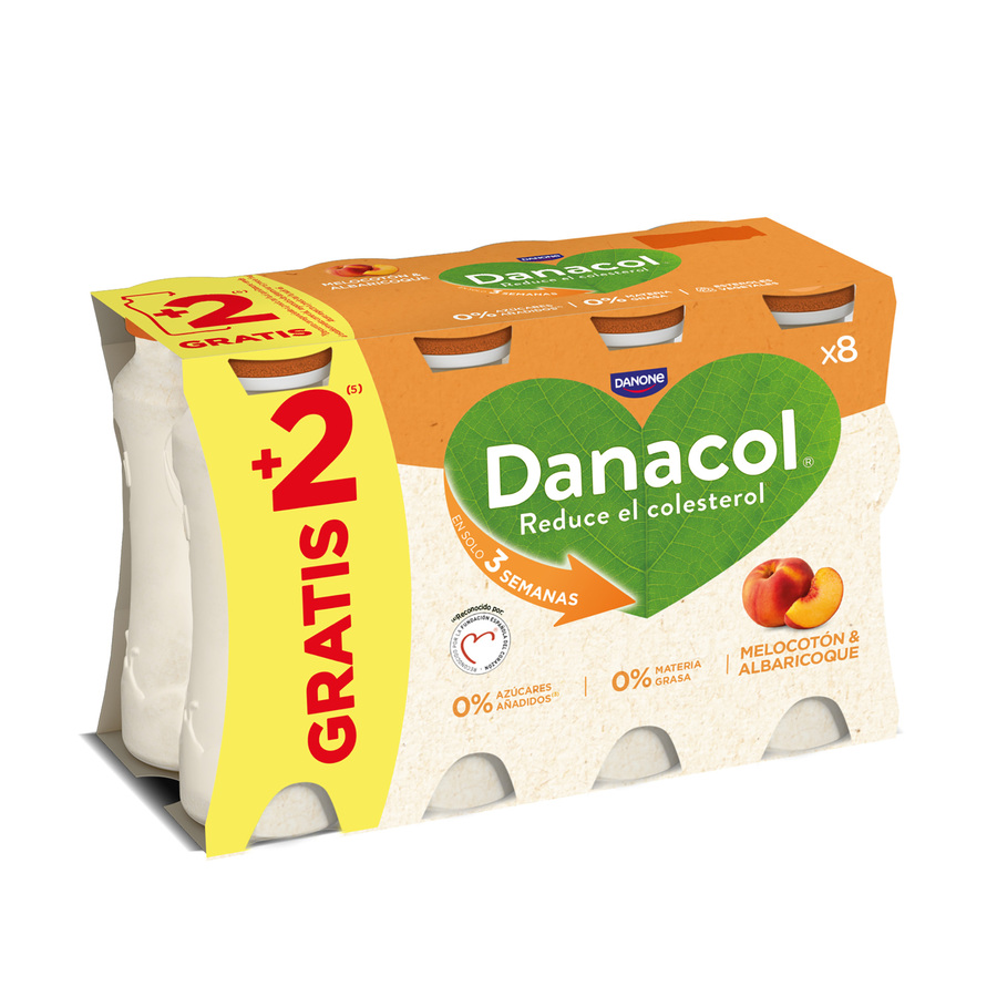 Danacol Melocotón y Albaricoque 8x96ml