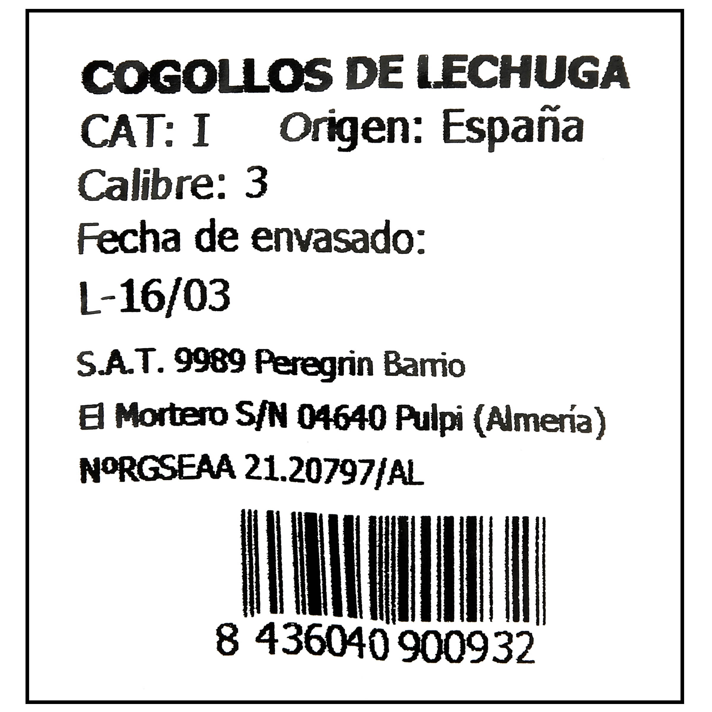 Cogollo bolsa 3uds