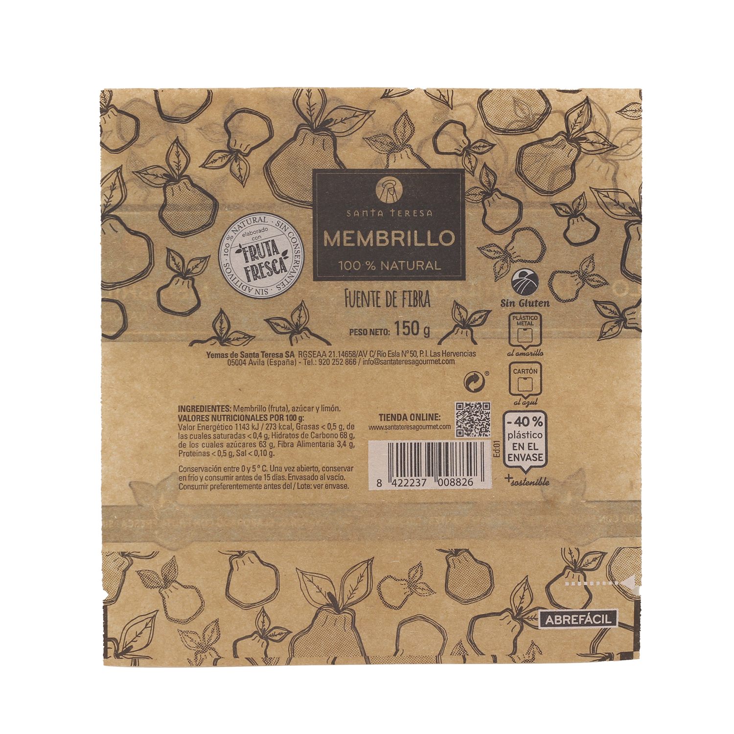 Membrillo natural Santa Teresa 150g