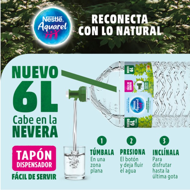 Agua con tapón con grifo Nestlé Aquarel 6l