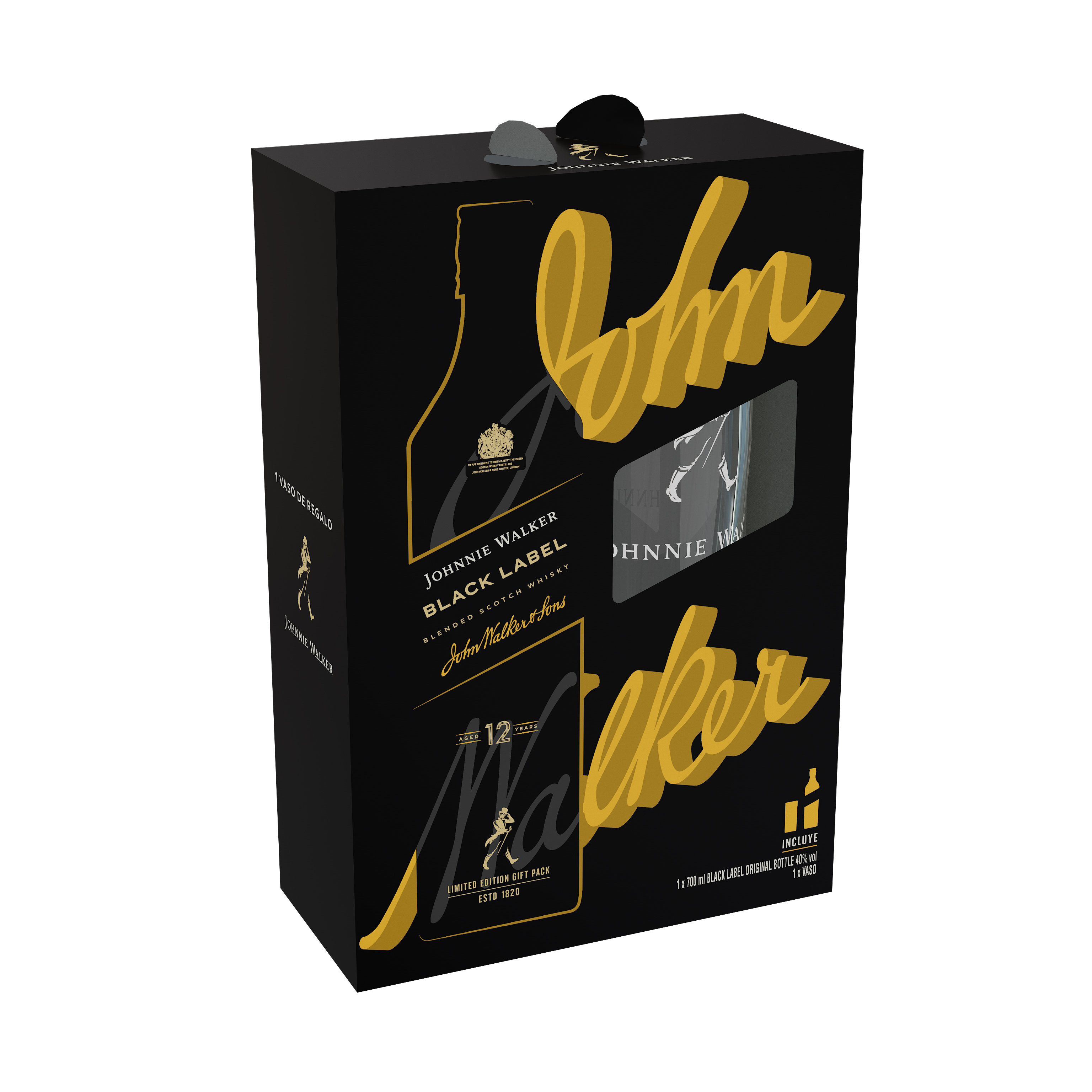 Whisky etiqueta negra + vaso Johnnie Walker 70 cl