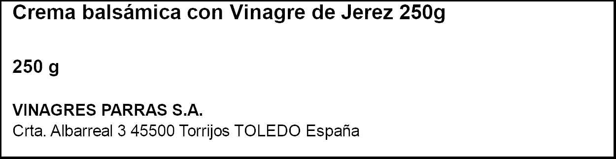 Crema vinagre jerez balsámico Parras 250g