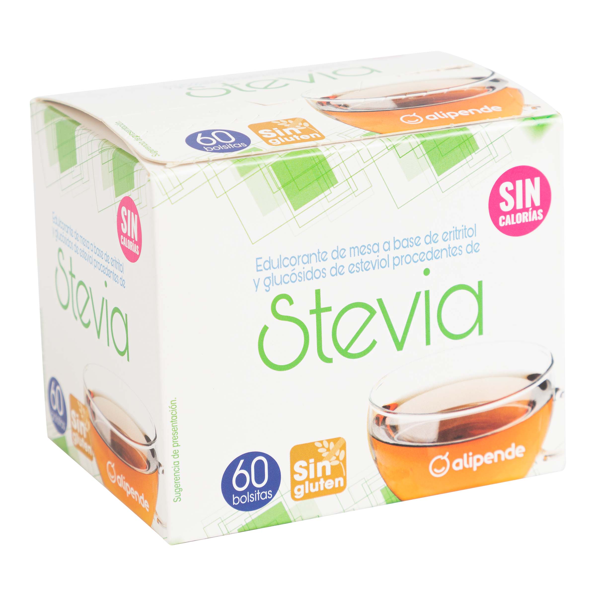 Edulcorante stevia en sobres Alipende 60 unid