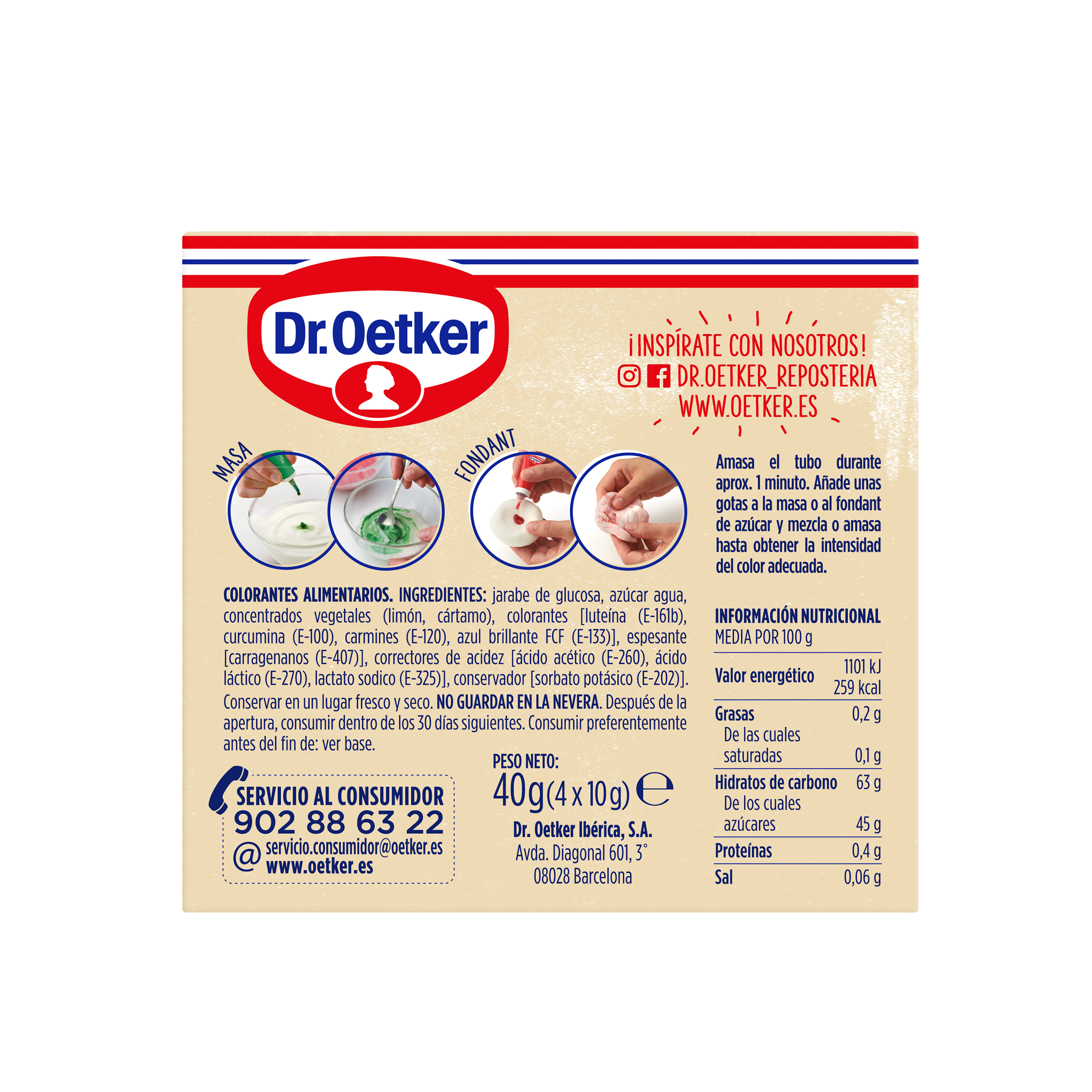 Colorantes alimentarios Dr Oetker 40g