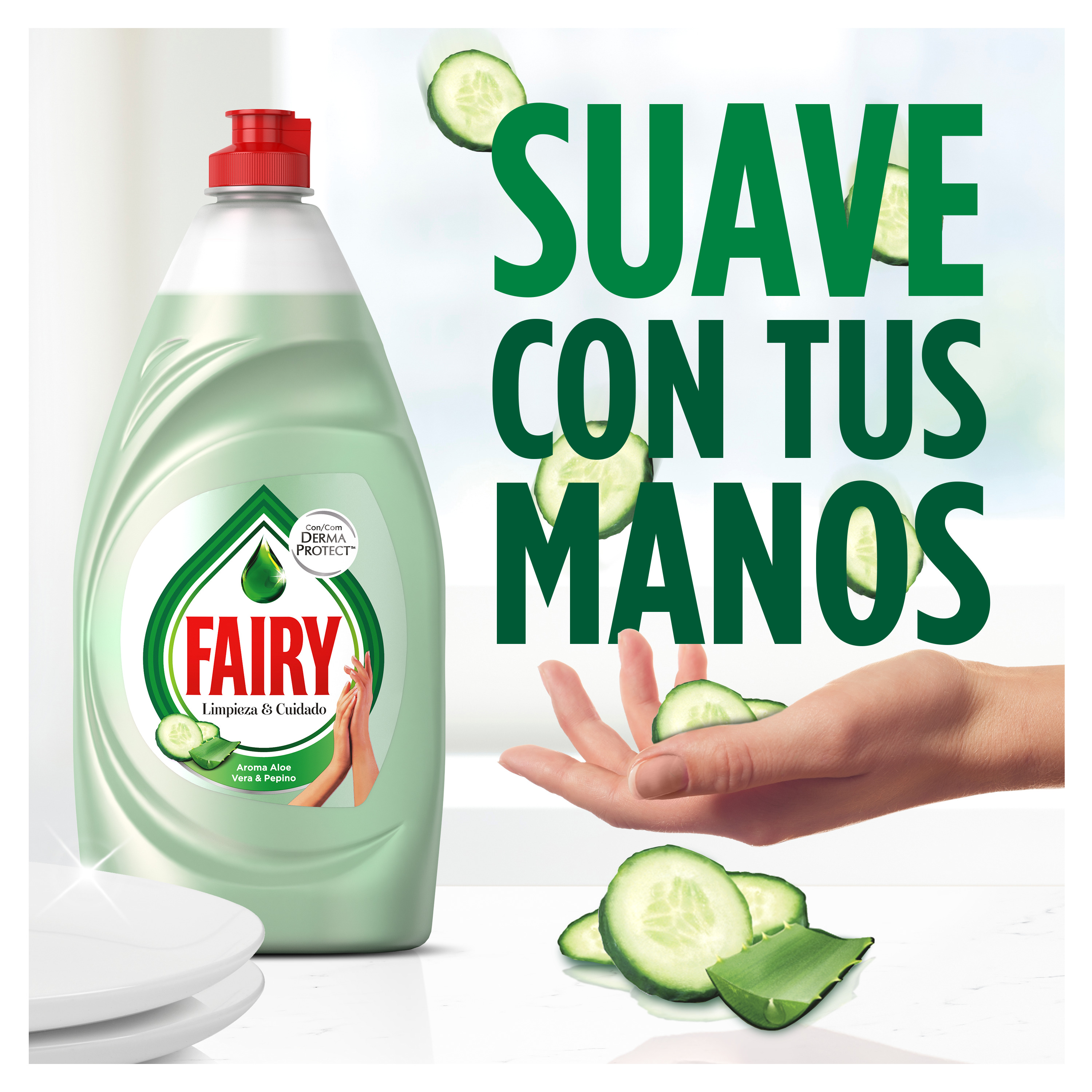 Lavavajillas Fairy 820 ml Aloe y pepino