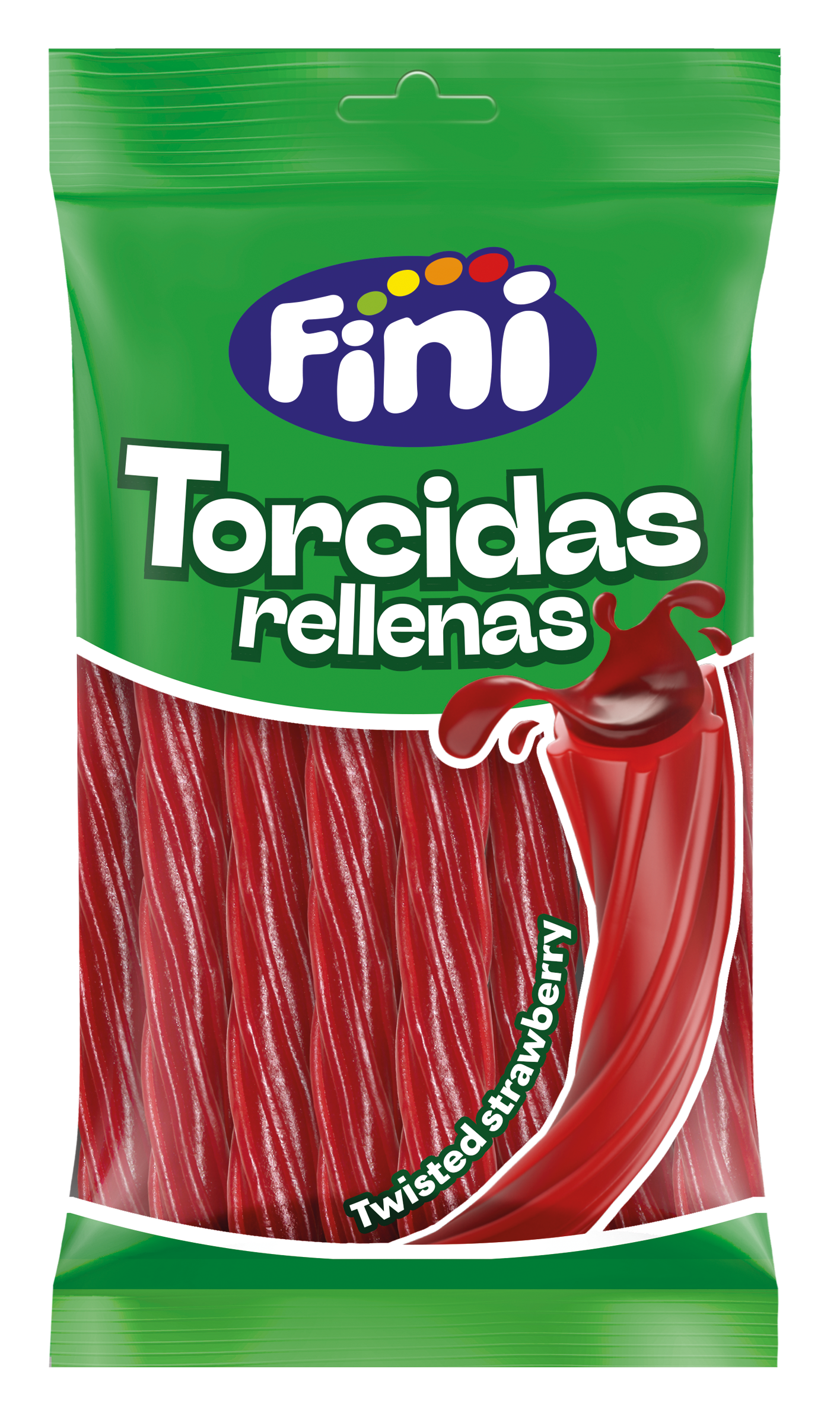 Regaliz Fini 125g torcidas rellenas con zumo de fruta