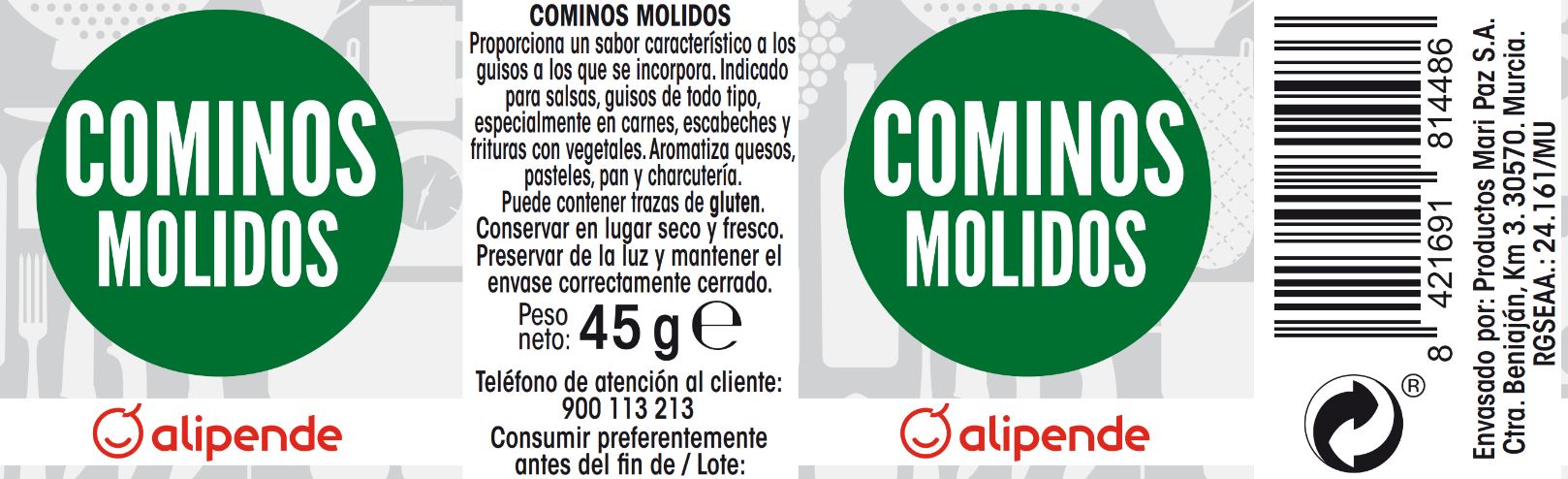 Cominos Alipende 45g molidos