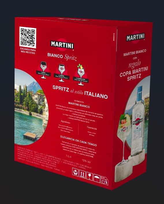 Vermouth Blanco Martini 1L + copa