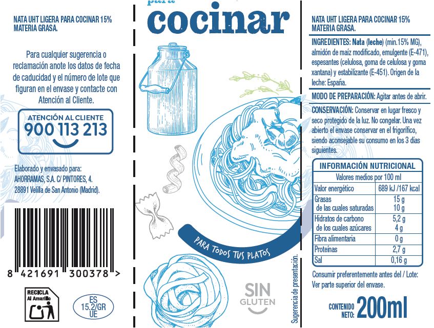 Nata para cocinar Alipende pack 3 ligera