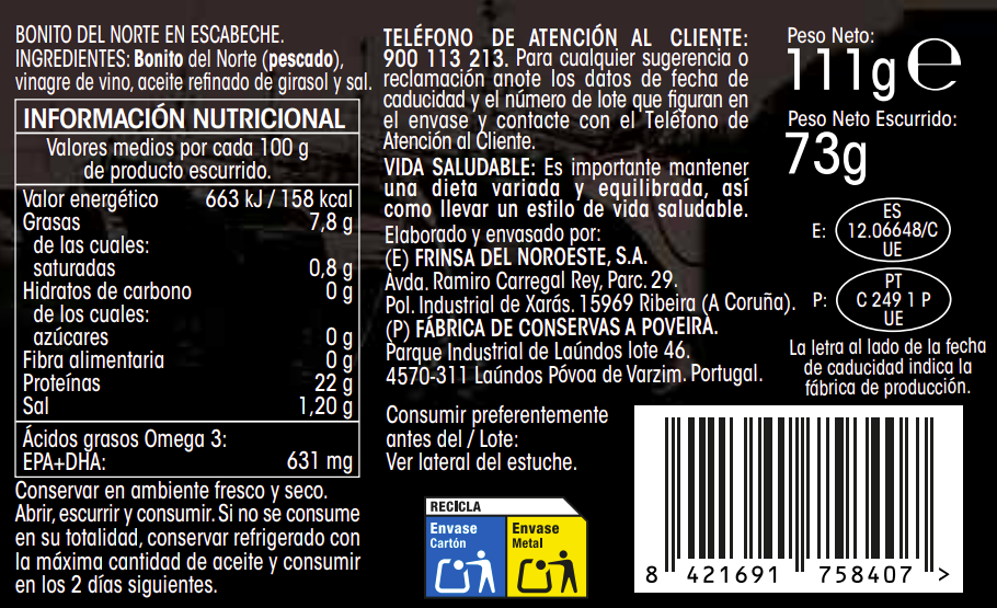 Bonito Alipende 73g en escabeche