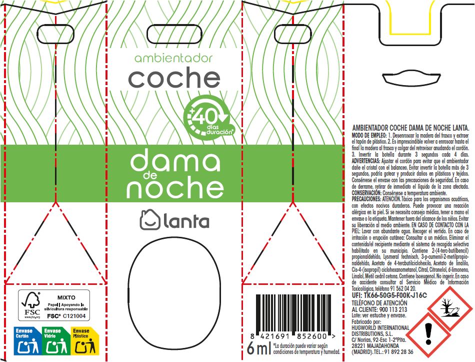 Ambientador coche Lanta 6ml dama de noche