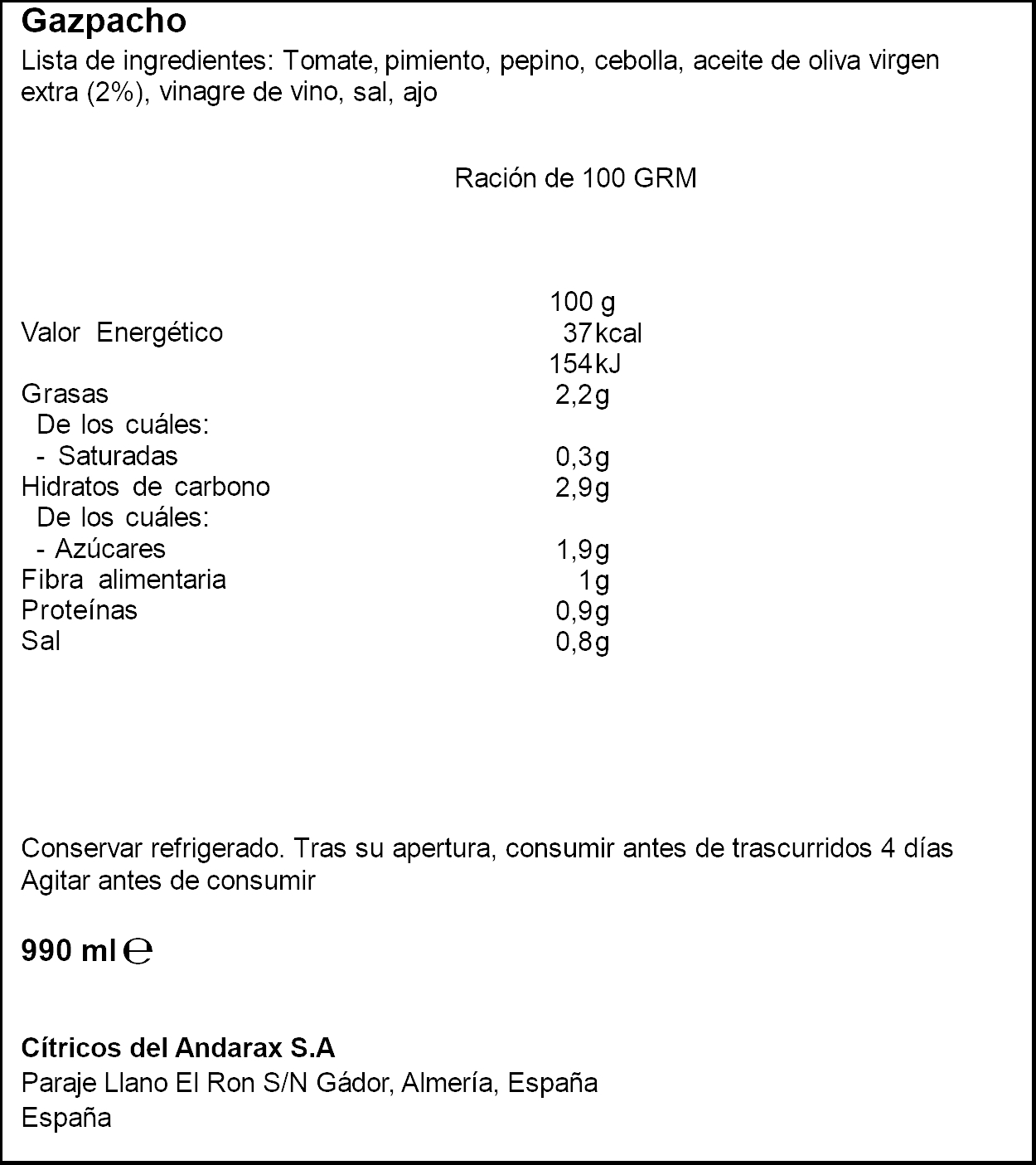 Gazpacho tradicional Don Simón 330ml pack 3