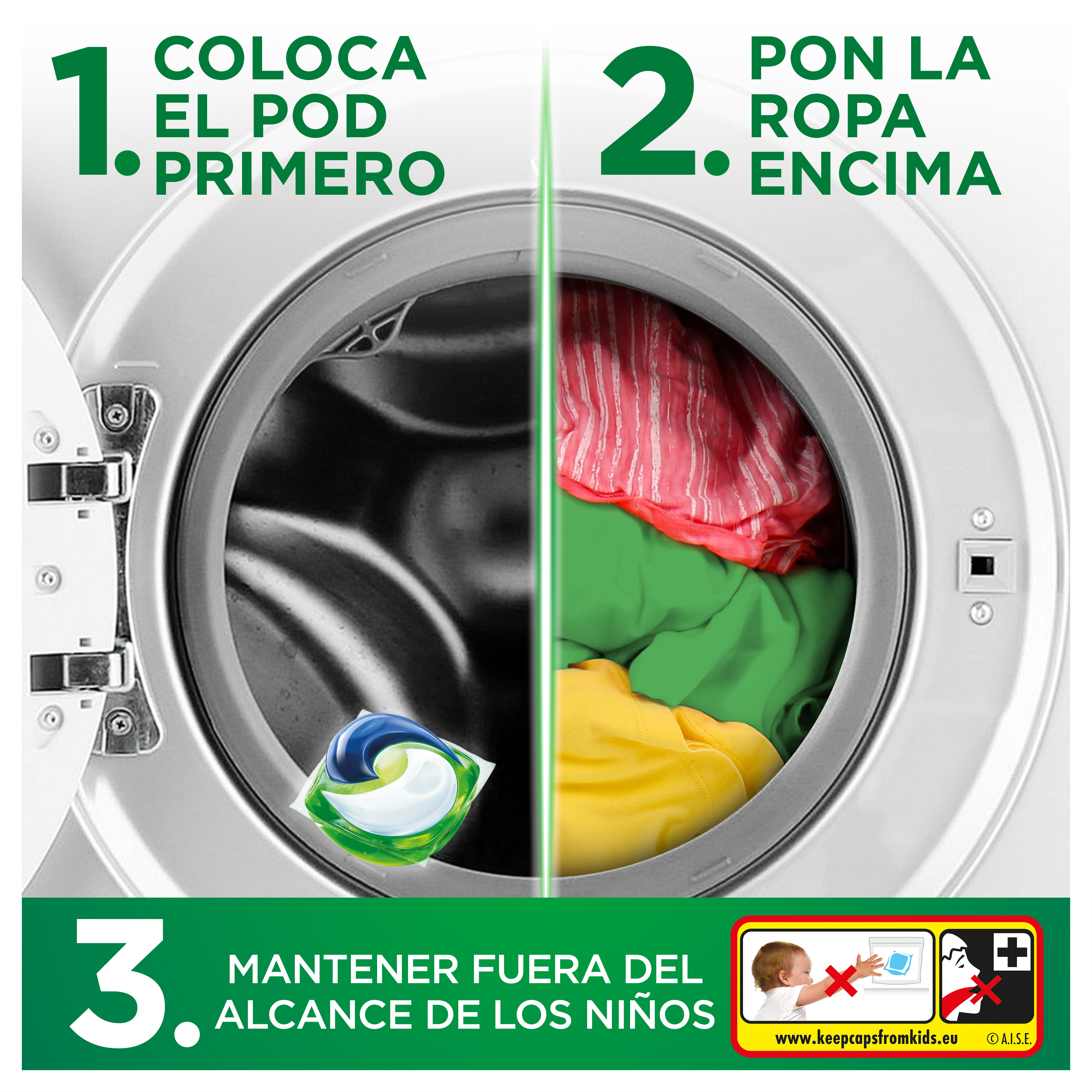 Detergente en cápsulas pods con 18 más 4 lavados Ariel 22 lavados Original