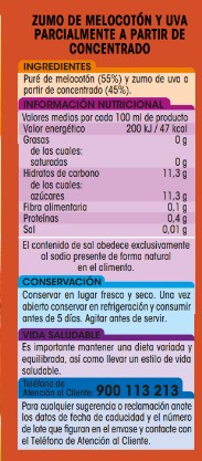 Zumo de melocotón y uva Alipende brik 1l