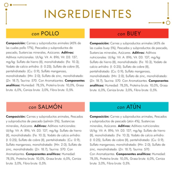 Comida húmeda para gato adulto Gourmet Gold Foundant con Salmón, Pollo y Buey 12 latas