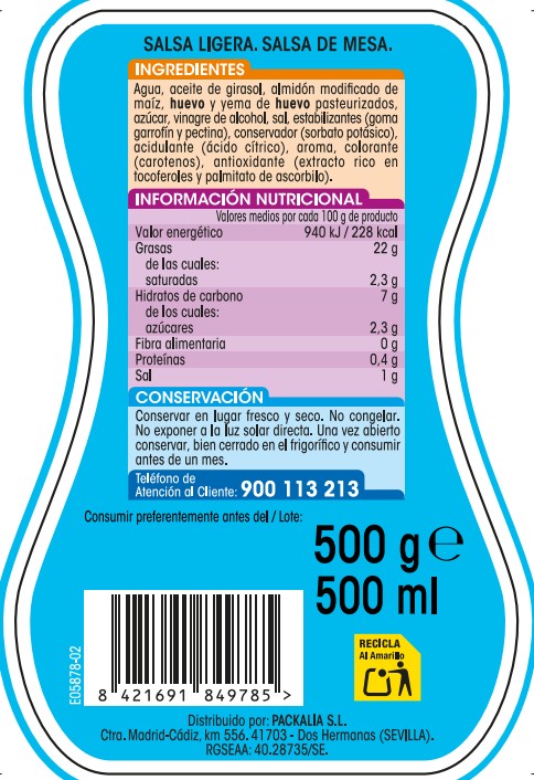 Salsa ligera Alipende 500ml