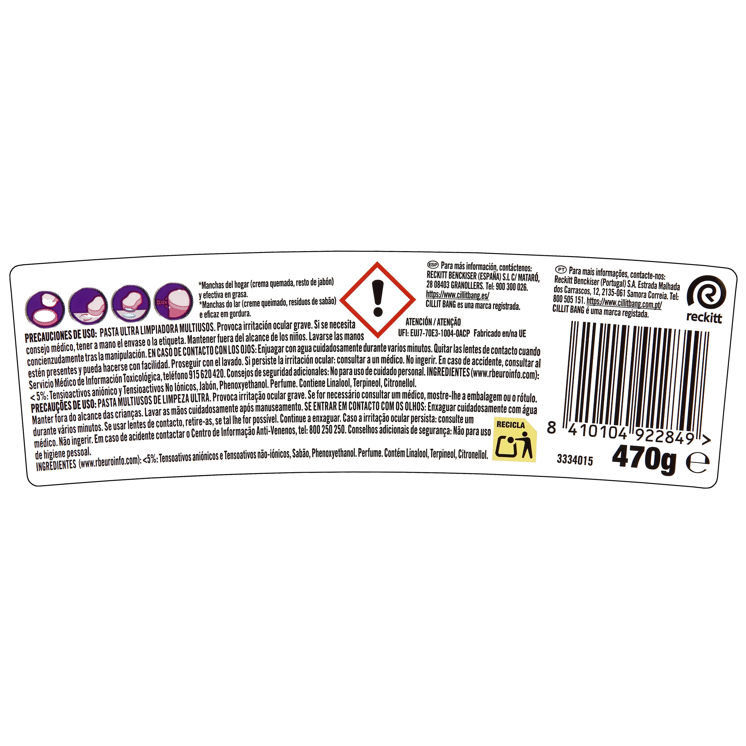 Limpiador pasta Cillit Bang 470g multiusos