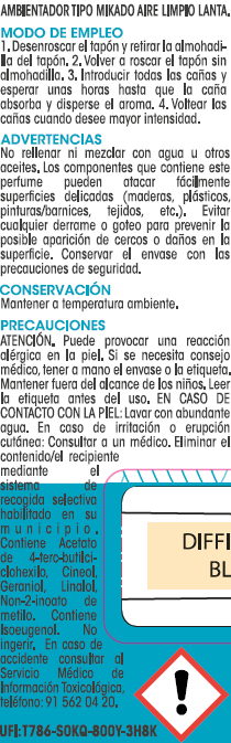 Ambientador tipo mikado Lanta 50ml aire limpio