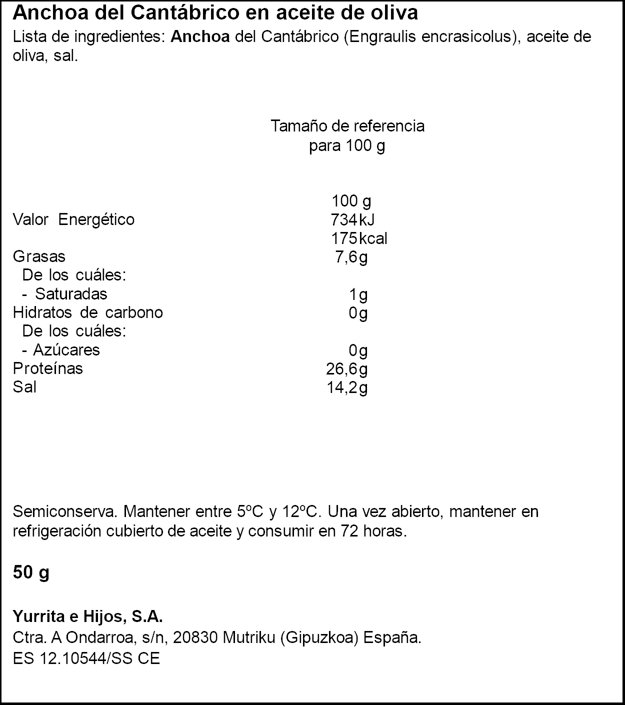 Anchoa en aceite de oliva del cantábrico Lorea 30g