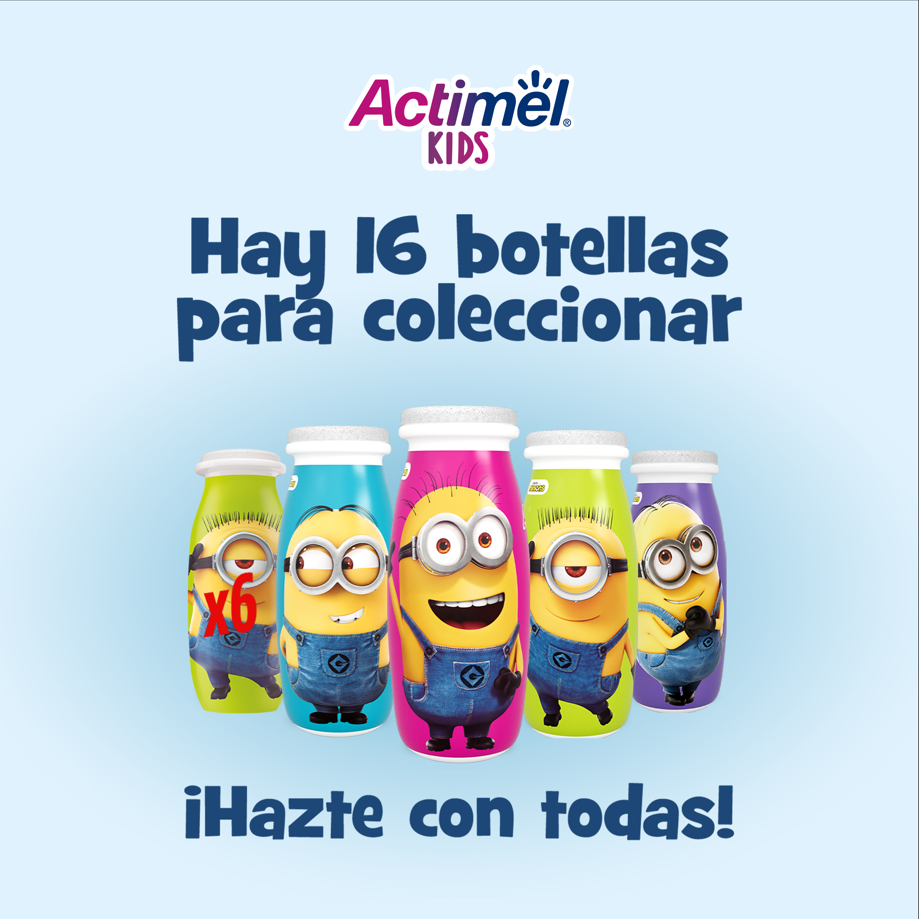 Actimel natural sin azúcares añadidos pack kids de 6x100g