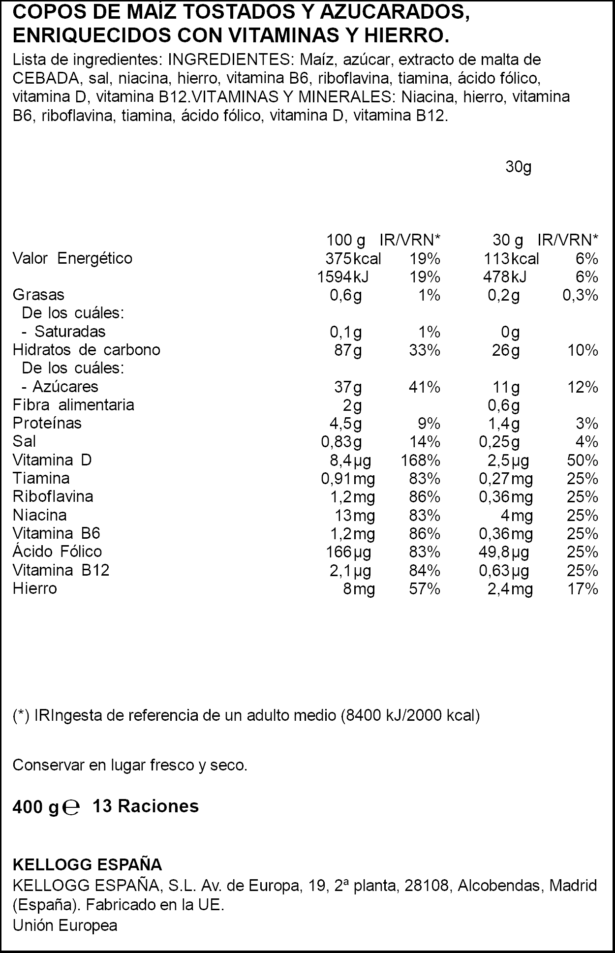 Cereales Frosties de Kellog&acute;s 400g