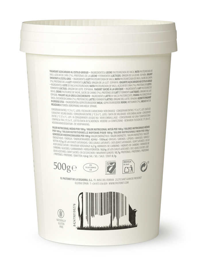 Yogur estilo griego Pastoret artesanal 500g